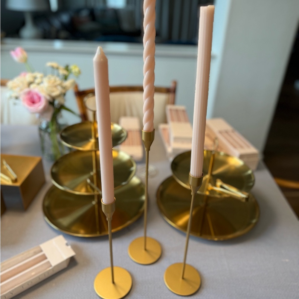 Illume blush Pink Taper Candles - (Set of 3) 7 boxes available (21) wedding